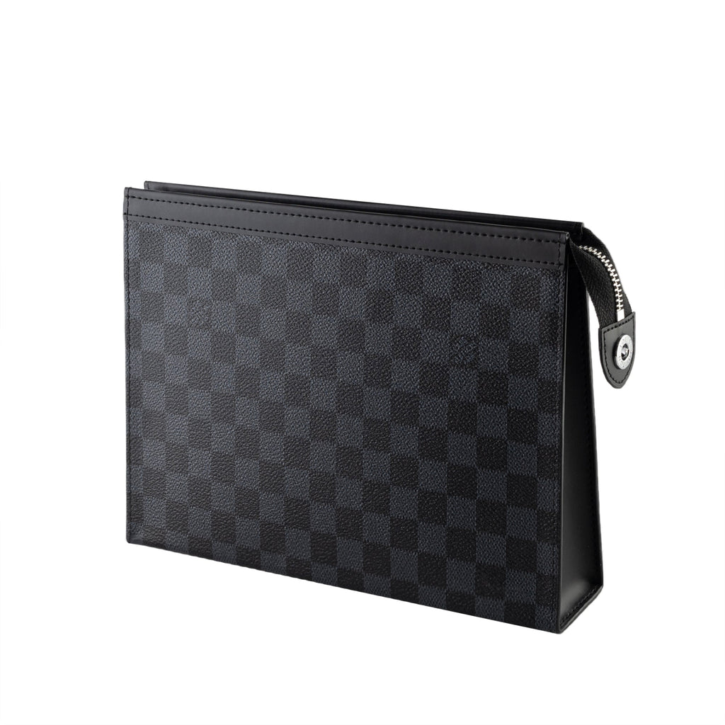 Pochette en cuir à carreaux vintage