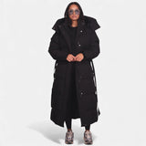 Women's Long Belted Puffer Coat